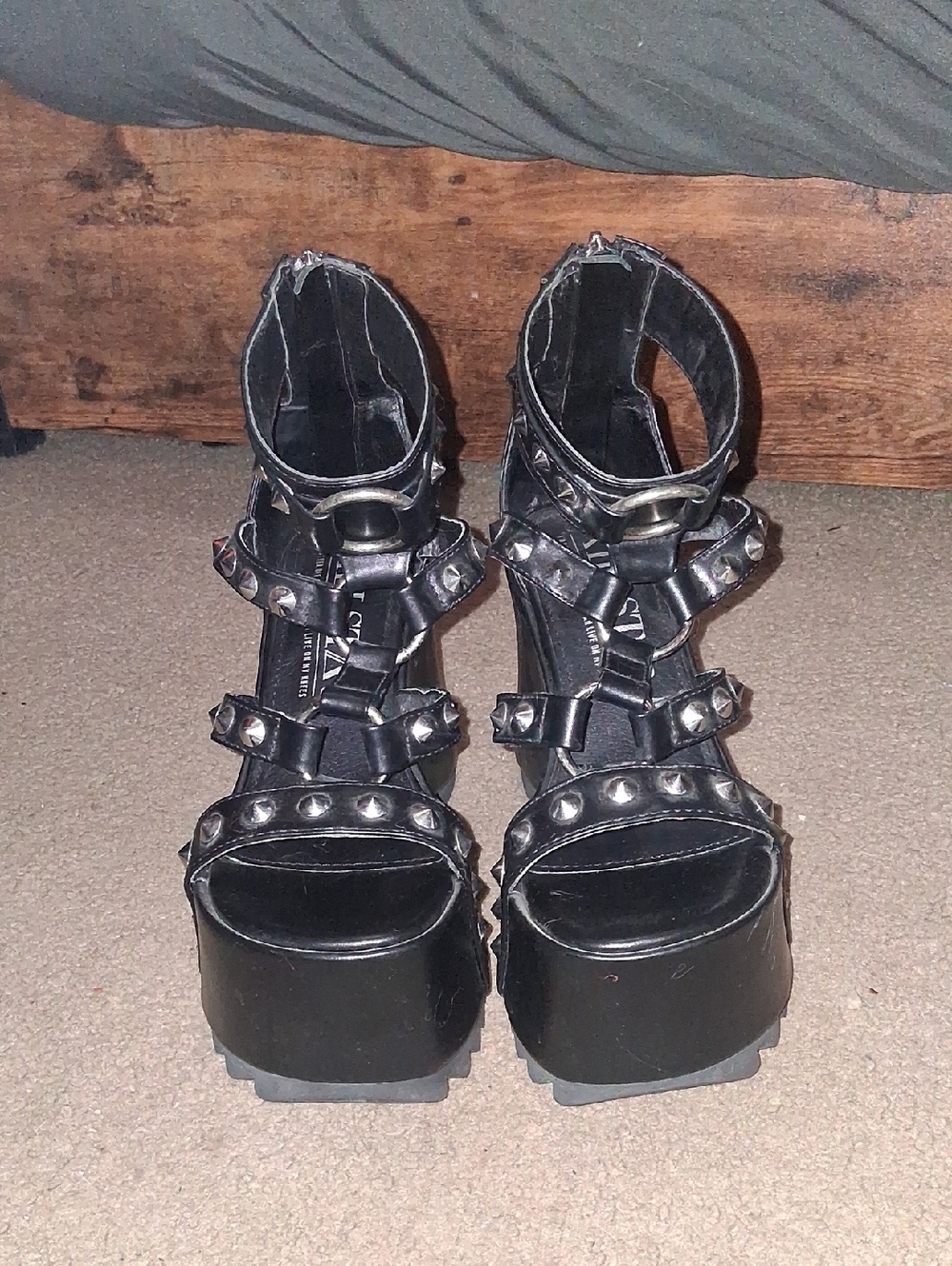 Killstar Black Studded Platform Heels